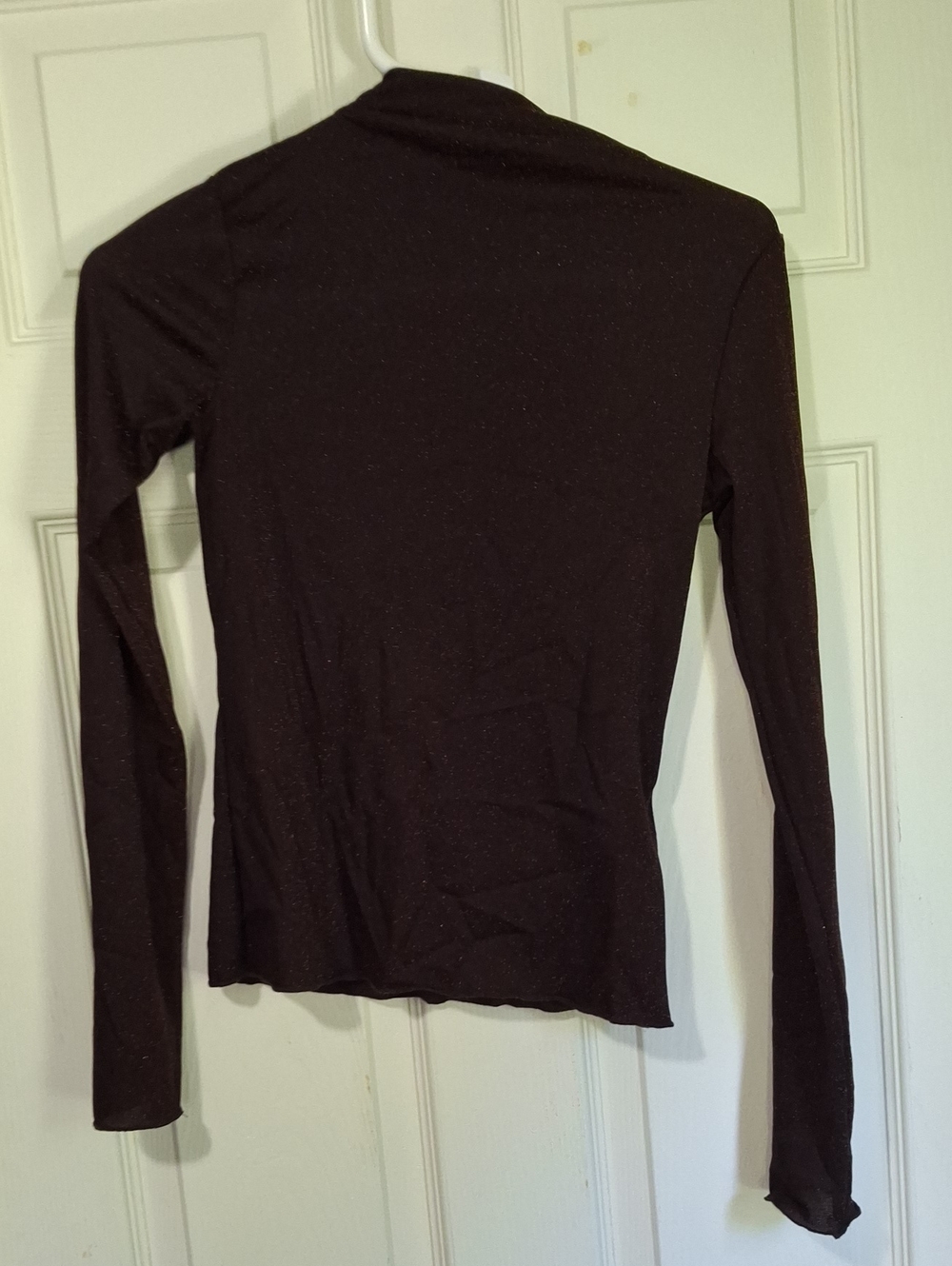 H&M Brown Long Sleeve Metallic Thread Top